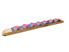 Whiskey Barrel Stave Candle Holder | Rustic Reclaimed Wood Tealight Centrepiece