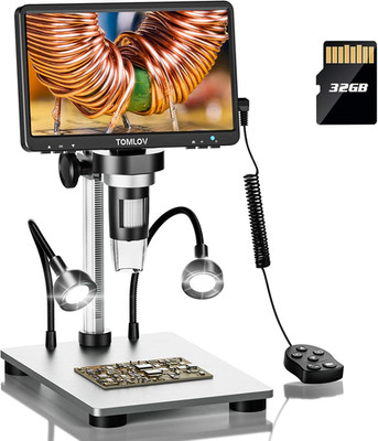 DM9 7'' Digital Microscope: 1080P 1200X Coin Microscope Magnifier, 12MP Ultra-Pre