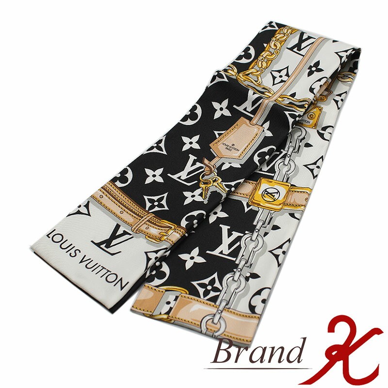 Louis Vuitton Bandou Monogram Confidential Silk Scarf 118in x 3.1in Luxury Neckwear