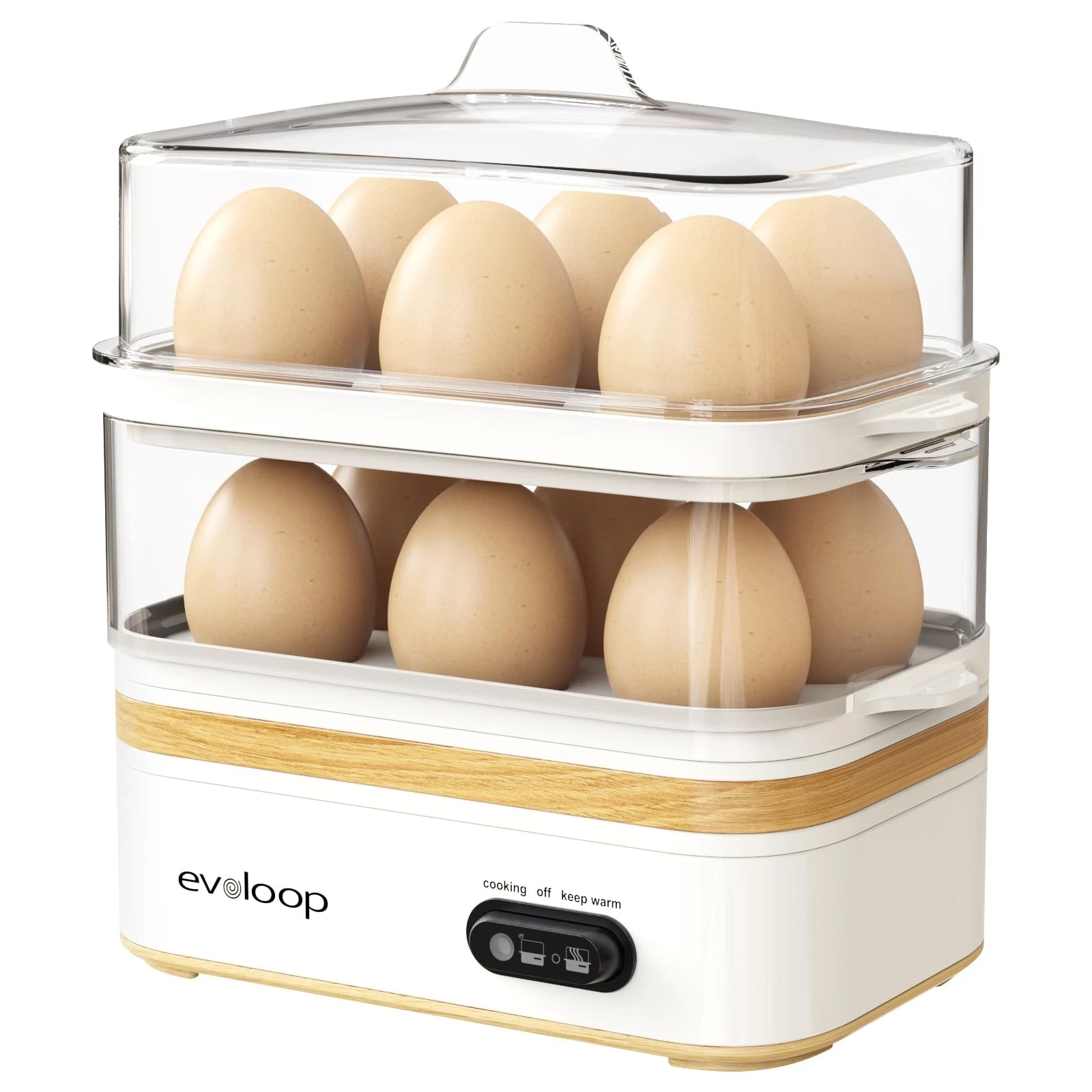 Rapid Egg Cooker 12 Eggs Capacity, Soft, Medium, Hard Boiled, Poached, Omelet...