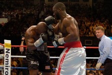 Danny Williams white trunks and Mike Tyson black trunks fights eac 2004 Photo 90