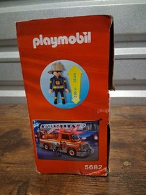 Playmobil CITY ACTION Rescue Ladder Unit FIRE TRUCK 5682 w Lights & Sound 13pc