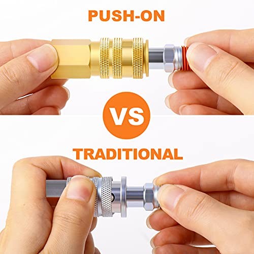 PCS 1/4-Inch Universal Brass Female Industrial Coupler,1/4 1/4" FNPT 12 Yellow