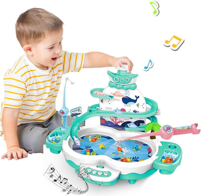 3In1 Fishing Game Toys for Kids with 34PCS Accessories Including Fishing Rod, Sm