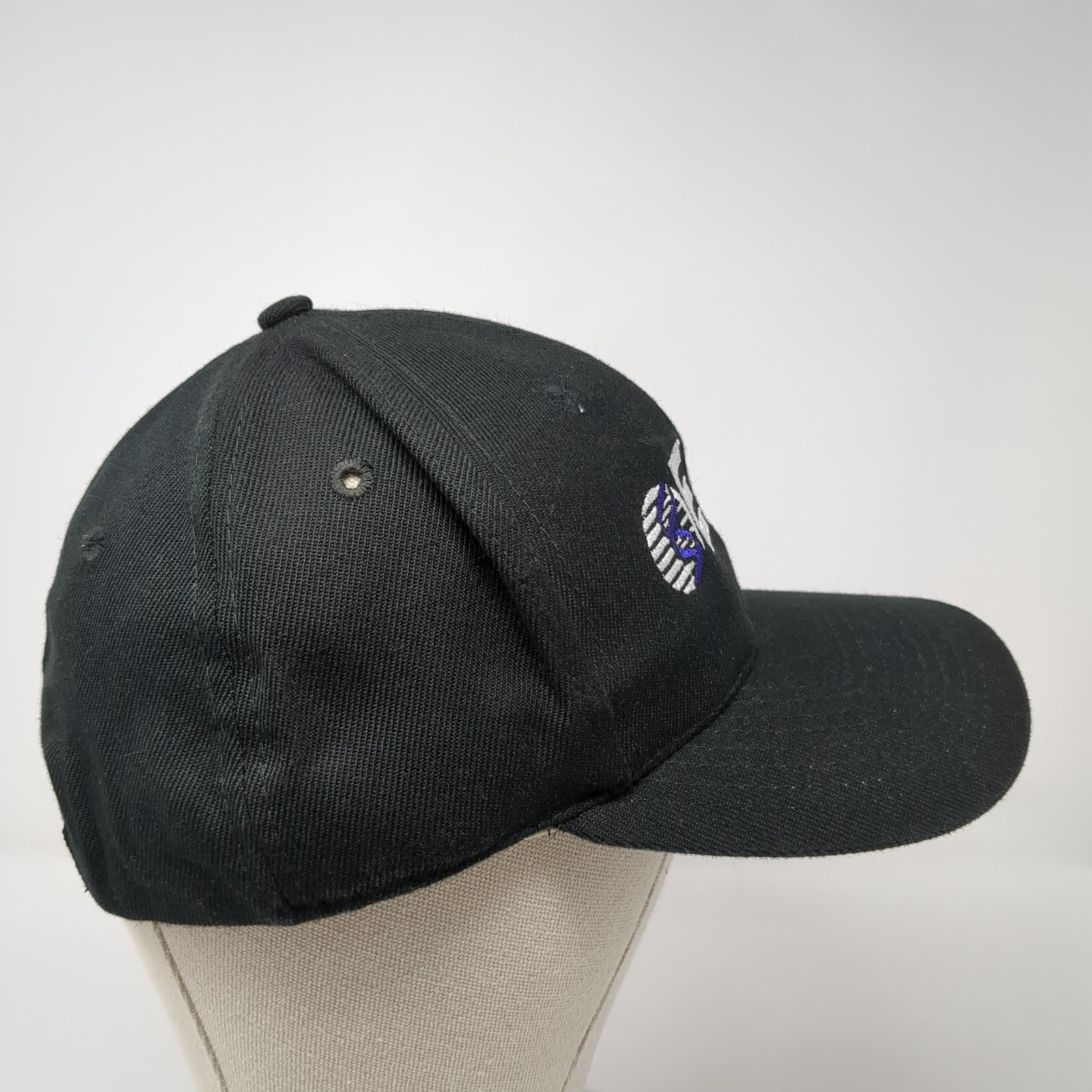 EAS Snapback Hat Solid Black Large Adjustable Emb… - image 5