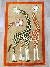 HERMES BAIN Sisters Giraffe Beach Towel Cotton Orange 150 cm / 59.06 in from JP