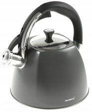 Bollitore Fischietto Acciaio 2,2L Grigio Opaco - Compatibile Induzione, Fornello a Gas