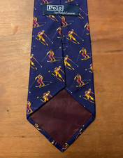 Polo Ralph Lauren Suicide Skier 57" Necktie Made in USA 100% Silk Mint 4" RRL