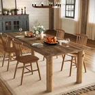 63 Inch Solid Wood Dining Table for 6 People Farmhouse Wooden Kitchen Table