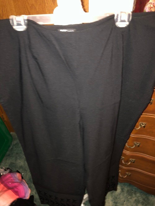 INC INTERNATIONAL CONCEPTS BLACK DRESSY PANTS WITH EMBROIDERY SIZE 22W