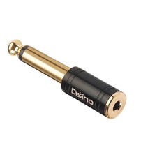 1/4 Inch Mono to 1/8 Inch Stereo Adapter Audio Plug Converter Gold Connector