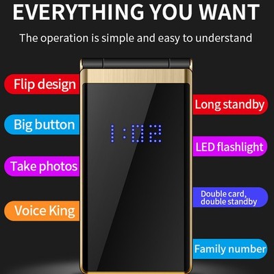 Klapphandy Mit 2 8-Zoll-Bildschirm Für Senioren Dual-SIM Dual-Standby R1O5