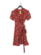 FatFace Wrap Midi Dress UK8 in Red