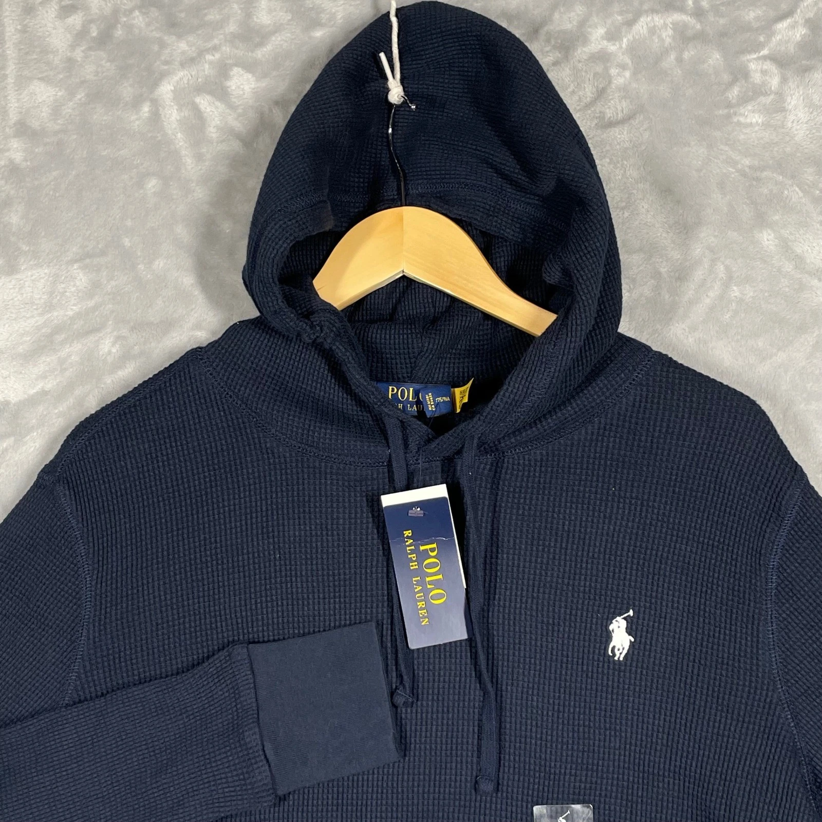Polo Ralph Lauren Mens Waffle Knit Thermal Hoodie Aviator Navy Blue M NWT
Opens in a new window or t
