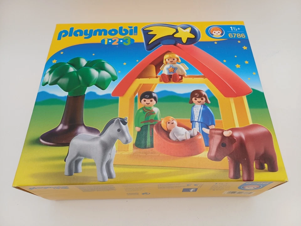 Playmobile 1.2.3 6786 Nativity Scene Figures, Manger, Angel (2012) Brand New - Image 3 of 4