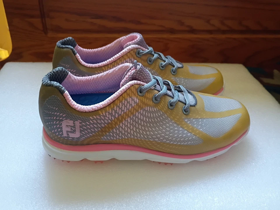 Zapatos de golf FootJoy para mujer FJ 98000 EmPower rosa/gris/dorado sin clavos talla 5,1/2 M Foto 3 de 4