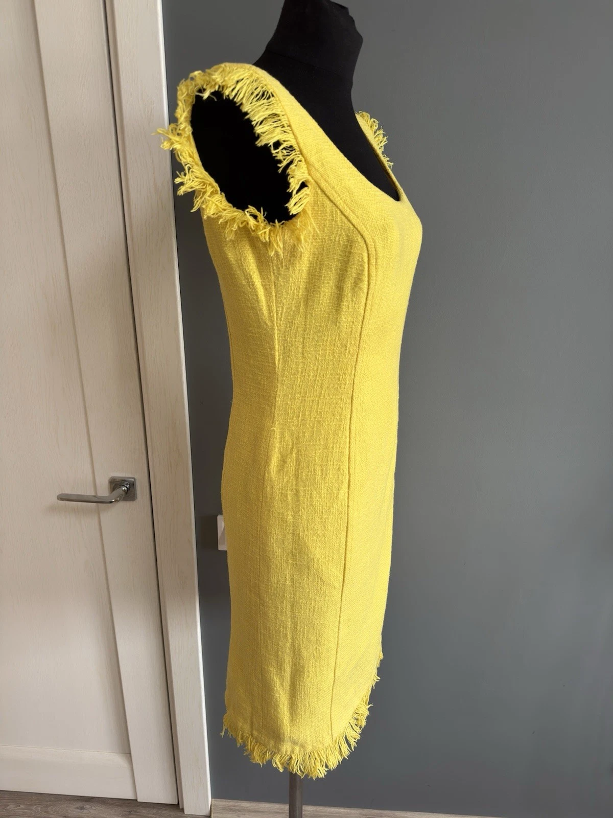 Abito Versace giallo tweed cotone taglia 48