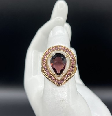 NVC (Nataliya V. Collister) Faceted Purple Glass Teardrop Ring, Size 10