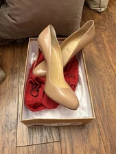 Christian Louboutin Dorissima 100 Patent Nude Pumps Size 41