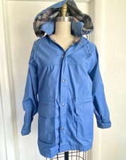 Vintage Woolrich Chore Jacket Womens M Blue Wool Lined Parka Barn USA