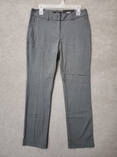 Apt 9 Torie Straight Dress Pants Womens 8 Black Herringbone Career Stretch NEW