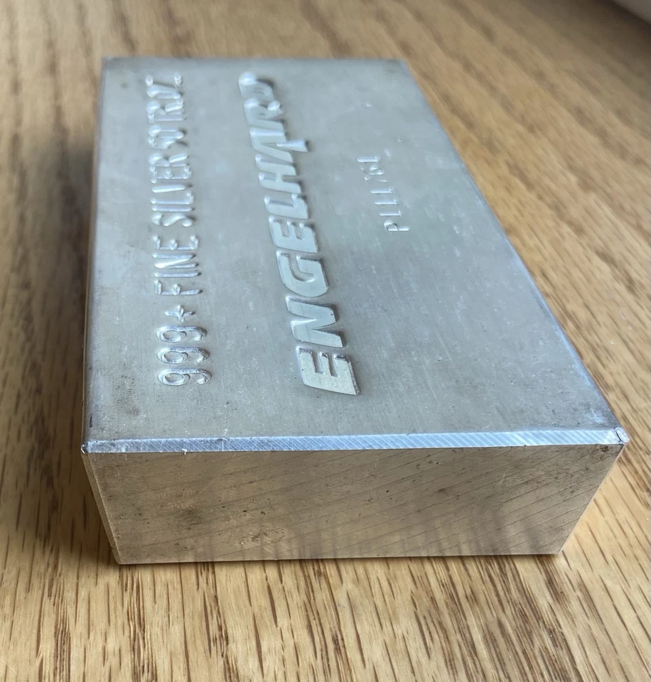 1 Rare Vintage ENGELHARD 50 oz. SILVER BAR 999+ Pure 1500 Minted Extruded 1970’s - Image 3 of 4