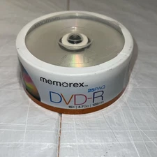 Memorex 25 PAQ DVD-R Blank Recordable Discs 16X 4.7GB 120Min Spindle, Brand New