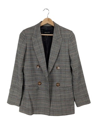 MASSIMO DUTTI Long-Blazer Damen Blazer Gr. DE 34 hellgrau Business-Look