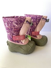 Columbia Powderbug Insulated Waterproof Winter Snow Boots Pink/Gray Kids Size 6