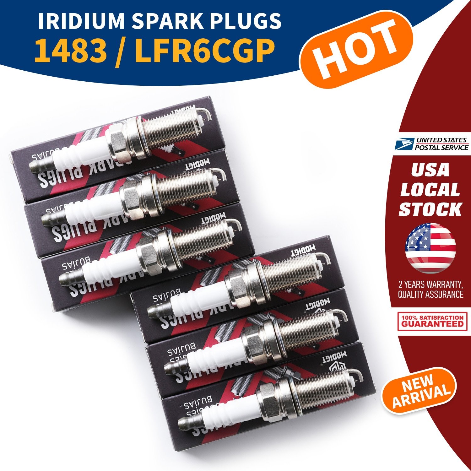 6Pcs Iridium Spark Plugs For NGK LFR6CGP/1483 for Honda Jeep Dodge OEM Quality