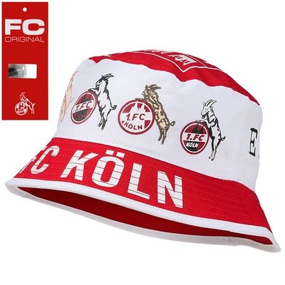1. FC Köln Fischerhut Vereinsstr. rot weiß Anglerhut Sonnenhut Bucket Hat Mütze