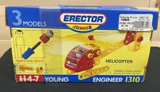 Meccano Junior Erector Set in Box w/ Manual #1310 Helicopter 1996 Never Used