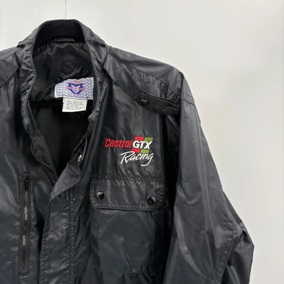 Vintage Castrol GTX Racing Jacket Mens Large Black Motorsport Bomber Coat - Image 3 of 4