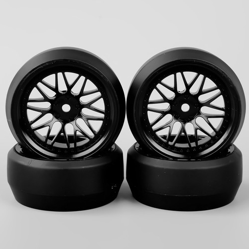 4PCS BBNK 1/10 Scale RC HPI Drift Car Speed 0 Degree Tires Tyre & Wheel Set - Picture 3 of 6