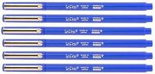 Marvy Uchida Le Pen 6 Pc Blue 0.3mm Smooth Micro Fine Plastic Point LePen