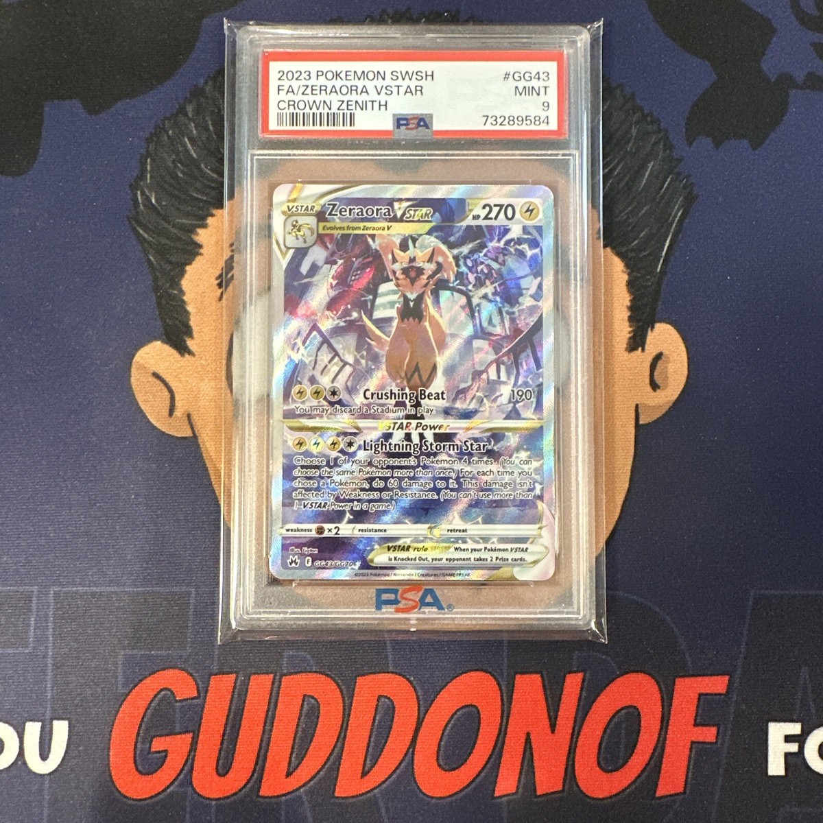 PSA 9 MINT 2023 Pokemon Crown Zenith ZERAORA VSTAR GG43 Full Art