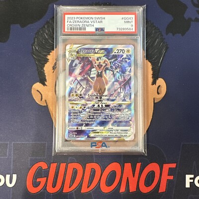 PSA 9 MINT 2023 Pokemon Crown Zenith ZERAORA VSTAR GG43 Full Art