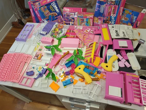 Lot 6 VTG 1990's Barbie Playset Lot Parts Pieces 7243 7573 5702 67153 7580 7472
