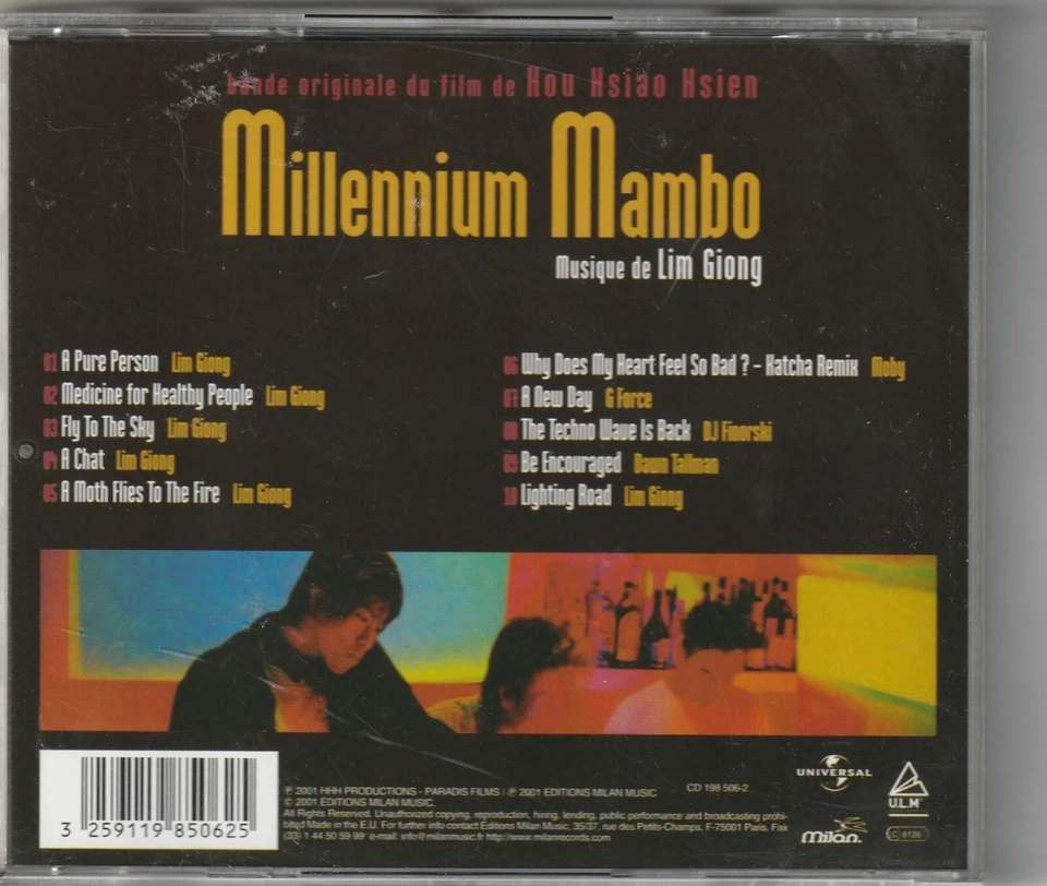 MILLENNIUM MAMBO LIM GIONG CD FRENCH BO FILM HOU HSIAO HSIEN - Photo 2/2