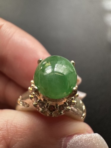 Jadetie natural Birmania tipo A color verde azulado piedra preciosa suelta, 8,7 x 7,6 mm - Imagen 3 de 9