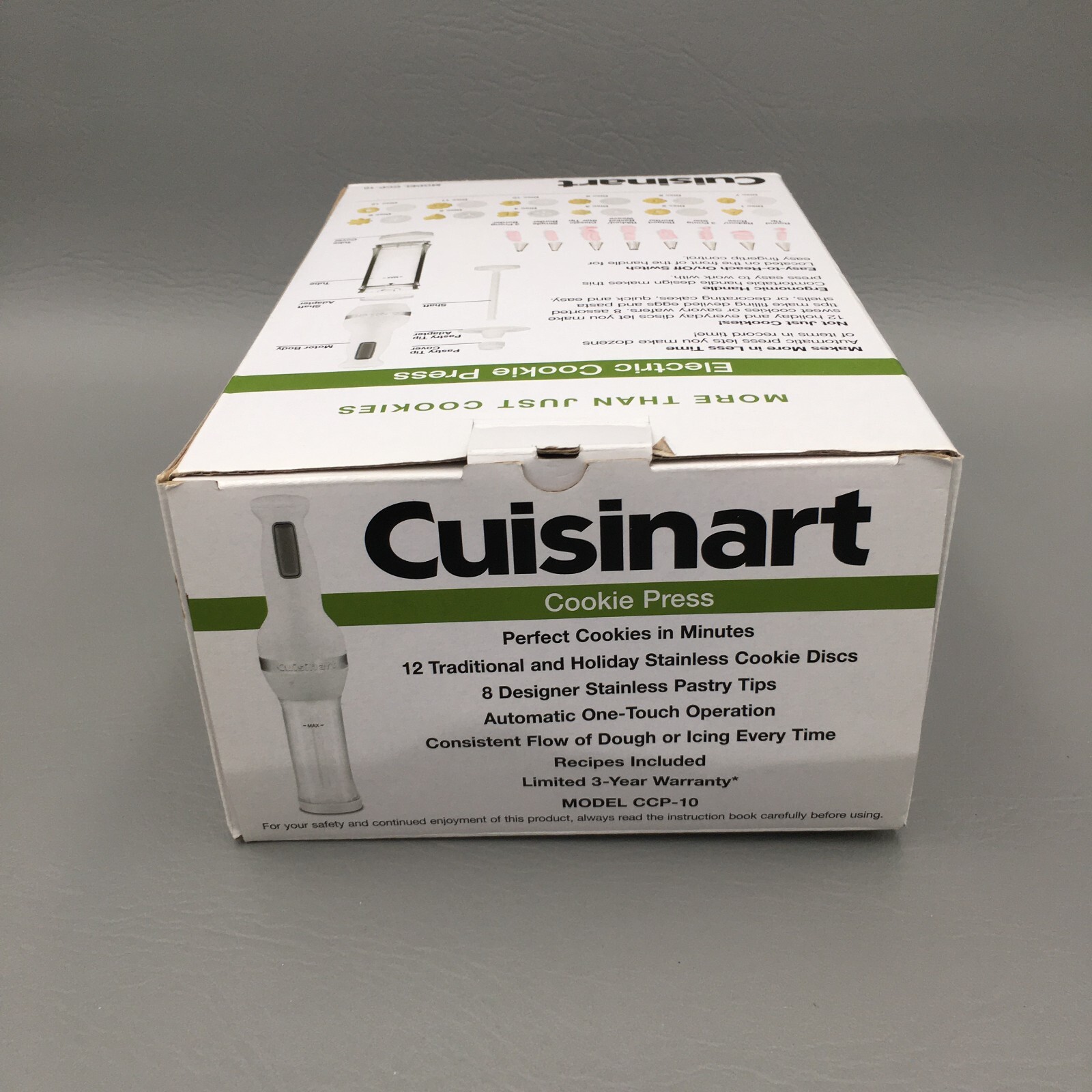 Cuisinart Electric Cookie Press CCP10 White Complete w/ Original Box eBay