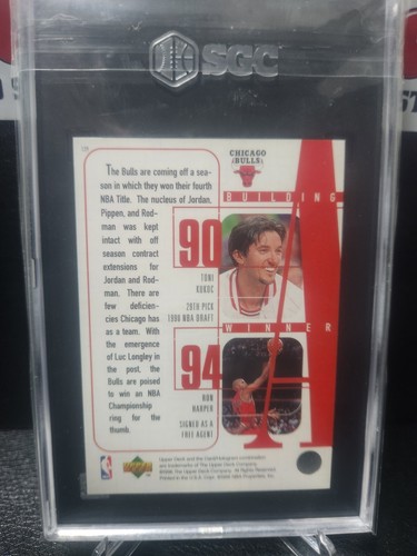 1996-97 Upper Deck JORDAN/PIPPEN/RODMAN/KUKOC/HARPER #139 SGC 9.5 - Picture 2 of 2