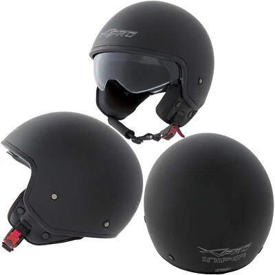 Casque Moto Scooter Vintage Jet Visiere pare soleil ECE 22-06 Blanc SonicMoto - Photo 1/4