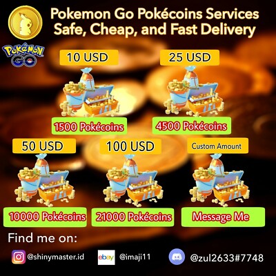 Pokecoins| 4500 Pokemon Go Coins only for $25 US