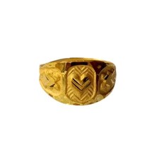 22K/18K Real Certified Yellow Gold Leaf Design Kids Ring