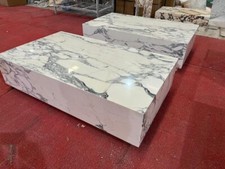 WHITE ARABESCATO MARBLE RECTANGLE COFFEE TABLE 55x30 CUSTOM MADE READY TO SHIP