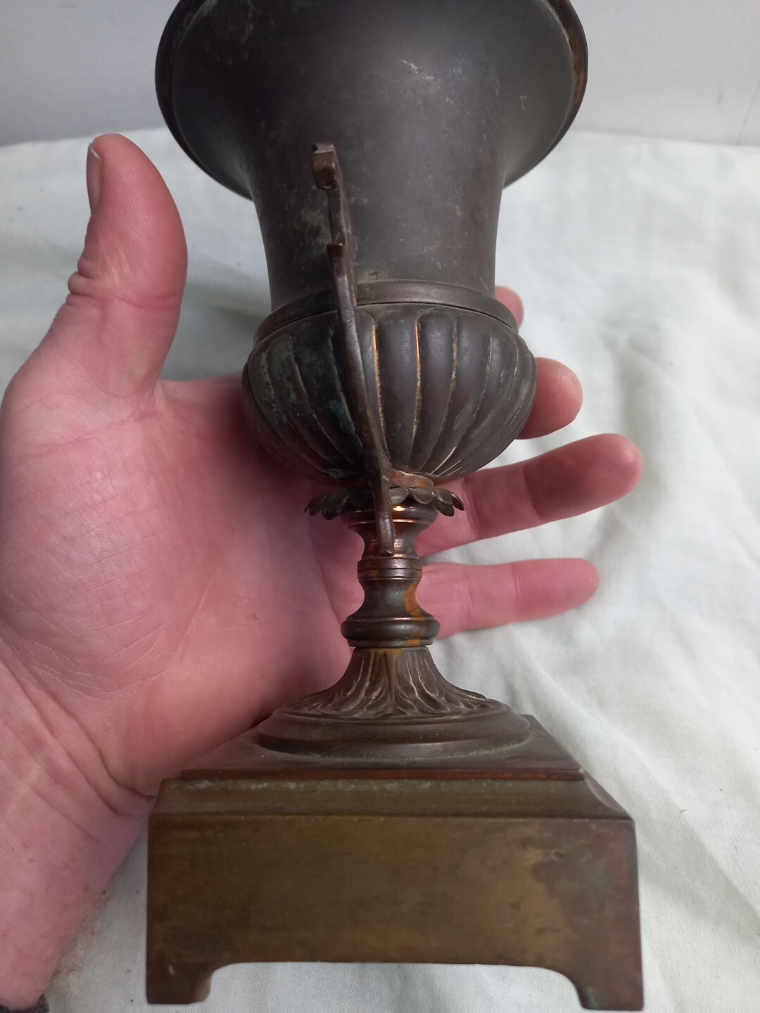 Vintage Brass Urn Vase Twin Handle eBay