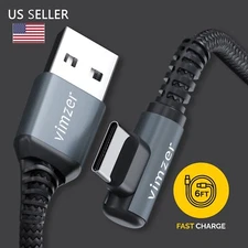 USB C Cable Fast Charger Cord for iPhone 16, 15 Pro Max, iPad Pro, Air - L Shape