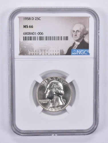 1958-D Washington Quarter MS66 NGC Special Label