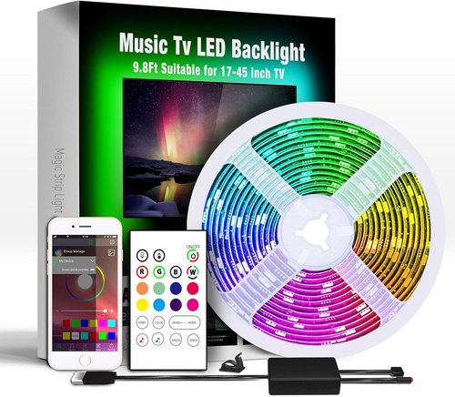 LED Lights for TV 14-47 Inch Gaming Monitor LED Strip Light 9.8Ft Music TV Led B - Picture 9 of 12
